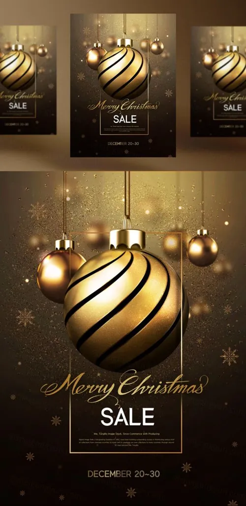 最新圣诞节促销活动传单海报PSD素材模板 Merry Christmas