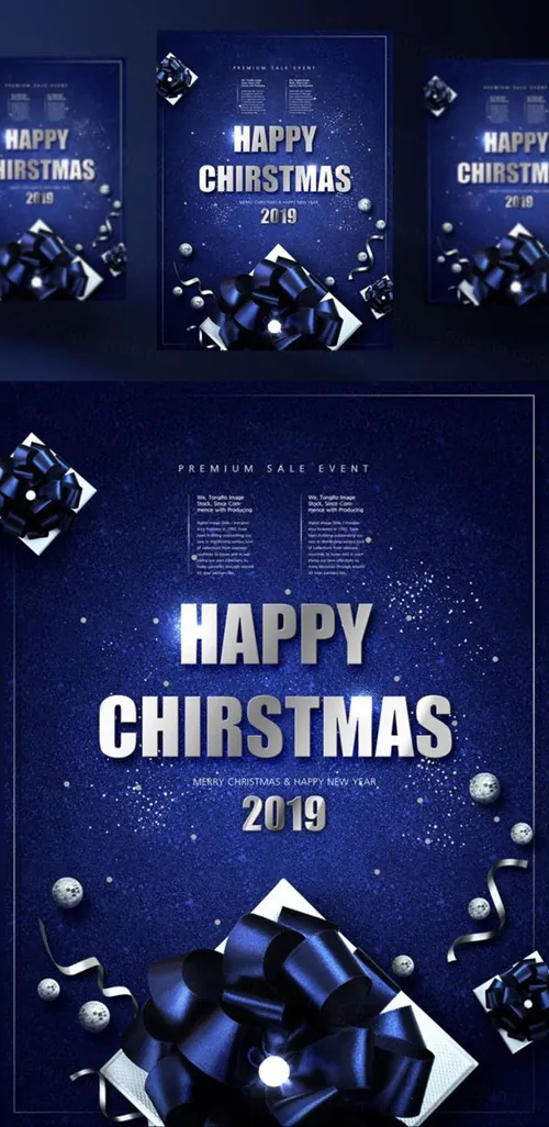 最新圣诞节促销活动传单海报PSD素材模板 Merry Christmas