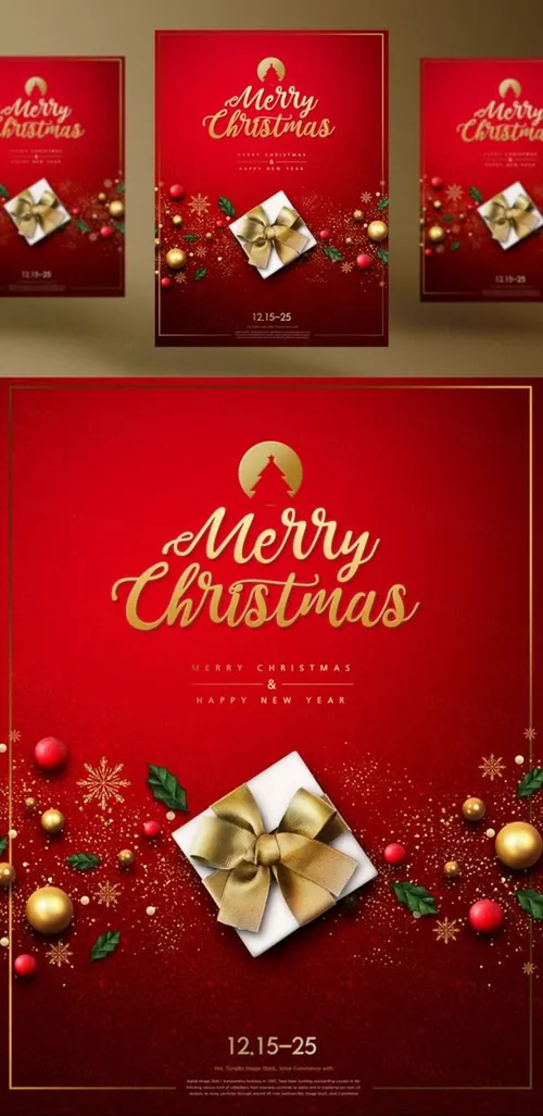 最新圣诞节促销活动传单海报PSD素材模板 Merry Christmas