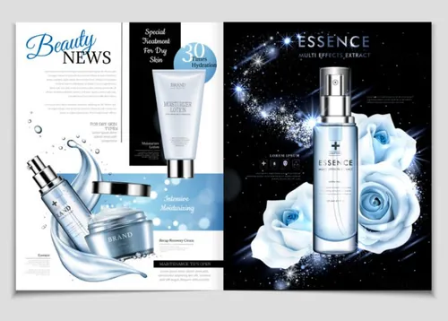 Beauty News 化妆品画册设计【韩国高端】矢量模板