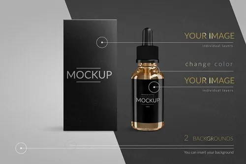 电子烟烟油外包装展示样机模板 Vape smoking Liquid Bottle E-liquid