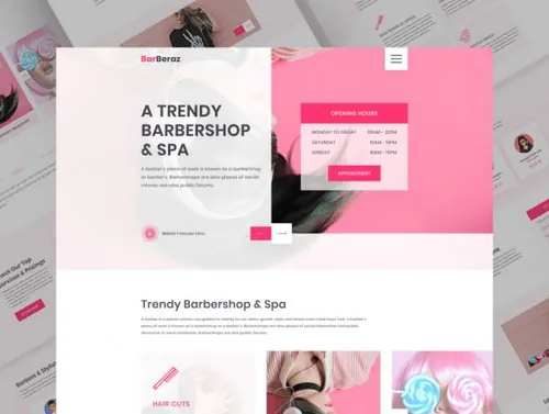 理发店和水疗网络用户界面Barber Shop amp;amp; Sp