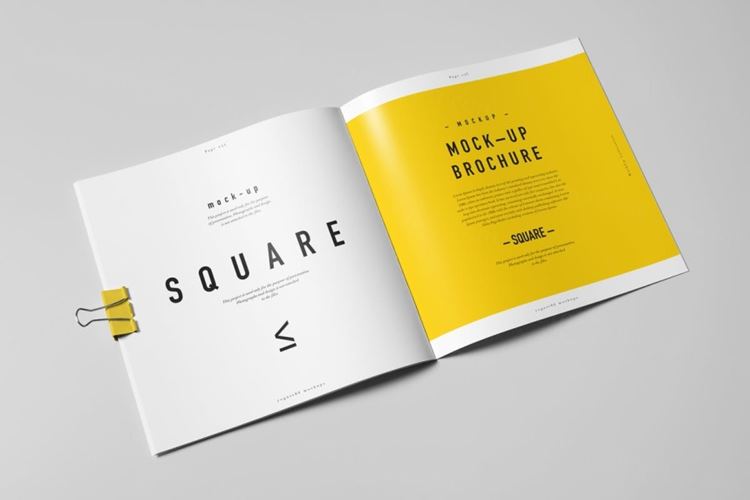 方形画册样机模板 Square Brochure Mock up