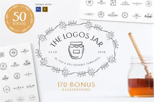 优雅艺术类Logo模板素材 Jar of Logos – 50 Logo Templates