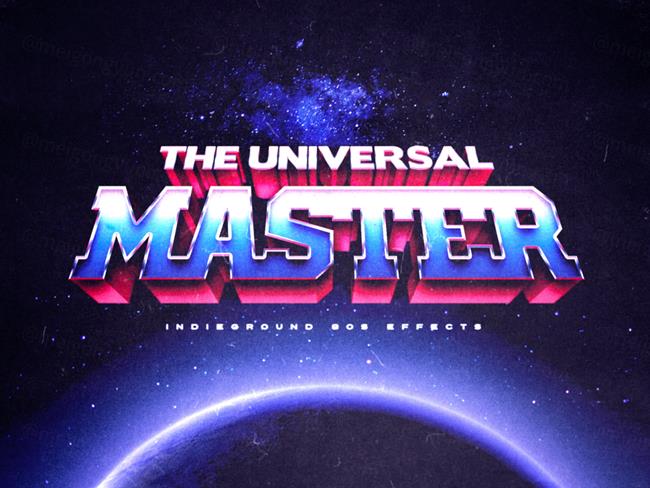 80年代复古经典蒸汽波立体字体PSD模板素材 80s Tex