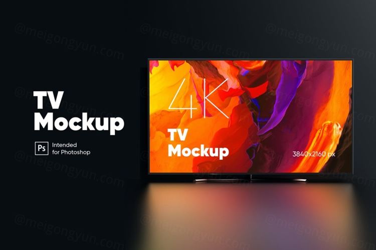 超高清电视操作系统UI用户界面提案展示样机模板  TV Mockup