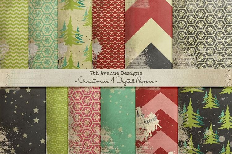 圣诞节主题复古背景Christmas Papers 4