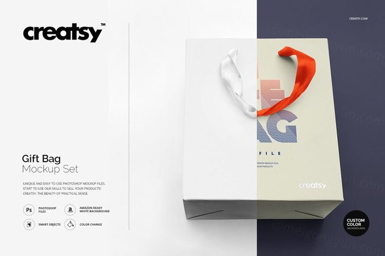 礼品袋包装样机模板PSD模板  PSD_Gift_Bag_Mockup_Set