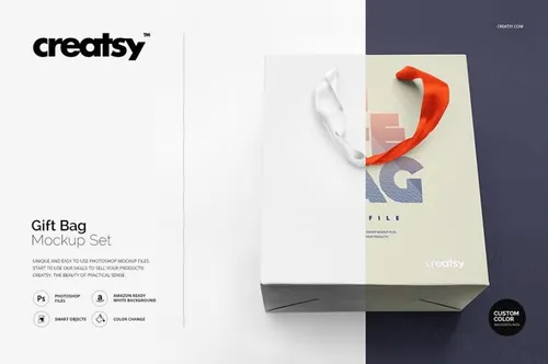 礼品袋包装样机模板PSD模板  PSD_Gift_Bag_Mockup_Set