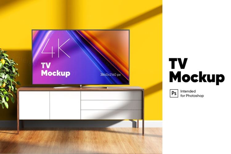 超高清电视操作系统UI用户界面提案展示样机模板  TV Mockup
