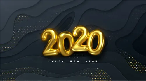 和金色2020波浪底纹节日气氛高档背景