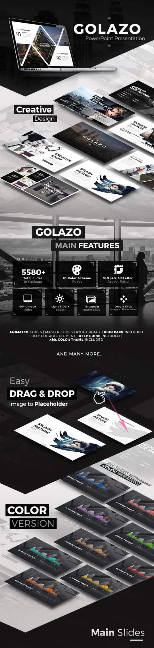 极简偏平灵活的PPT模板下载 Golazo PowerPoint