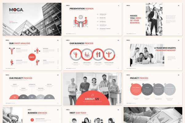高端优雅配色的时尚keynote幻灯片moga-small-business