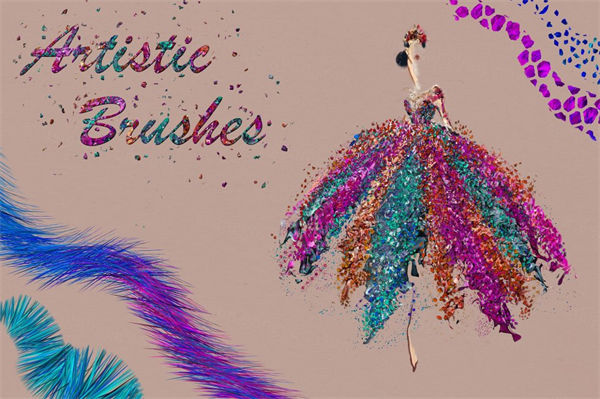 金粉绘画笔刷 Artistic Brushes for Digital