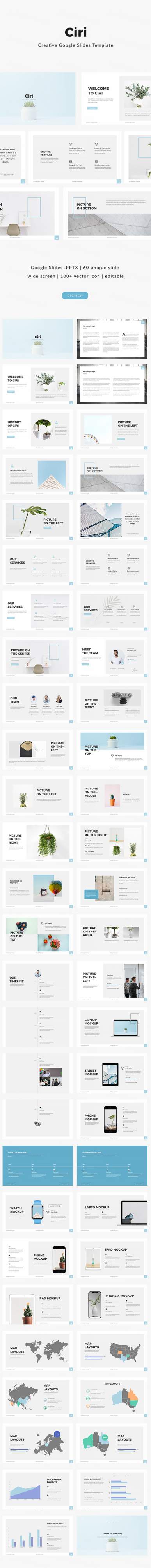 创意极简的谷歌幻灯片模板 Ciri Google Slides Presentation
