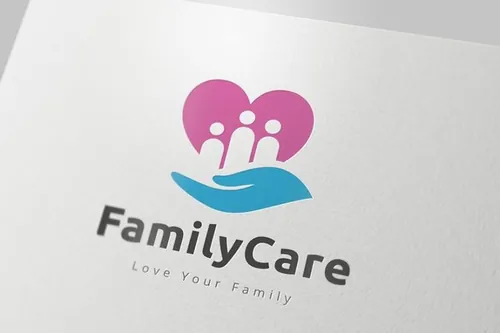家庭护理健康主题Logo标志模板 Family-Care-Logo