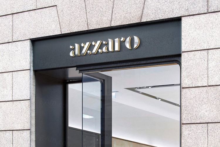 商店商铺门头店标LOGO设计展示样机PSD模板 Logo M