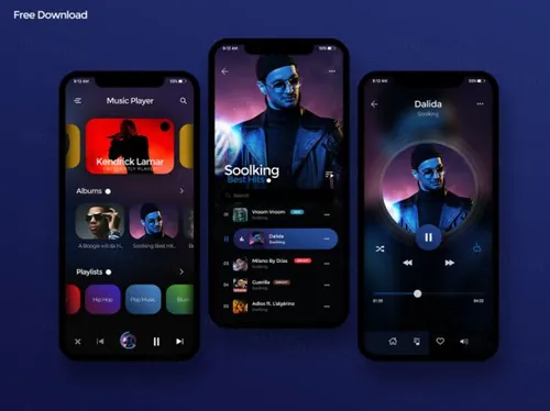 音乐播放器APP界面 Music Player UI Design S