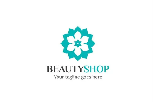 美容美妆时尚花卉形状标志Logo 模板 Beauty-Shop-Logo