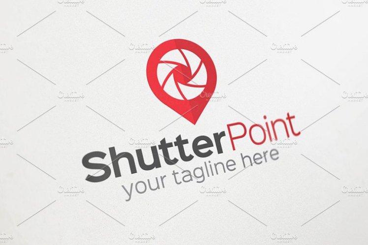 摄影摄像主题快形状标志Logo模板Shutter-Point-Photography-Logo