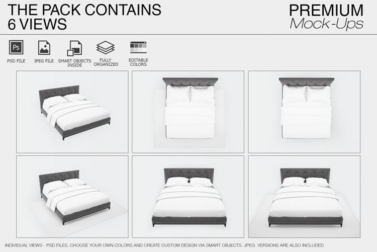 多角度床上用品样机模板MockupsBedding Mockup Set
