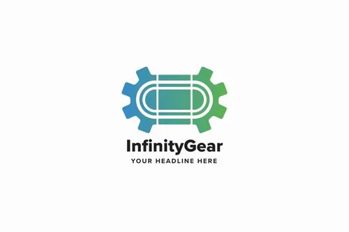 无限齿轮Logo标志模板 Infinity-Gear-Logo-Template