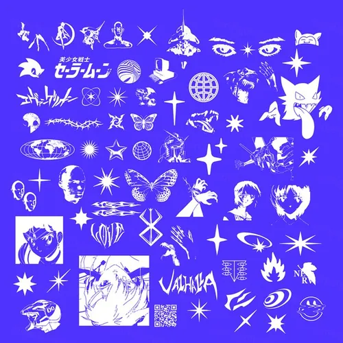 复古酸性设计抽象高达动漫Y2K图形素材合辑 VECTOR P