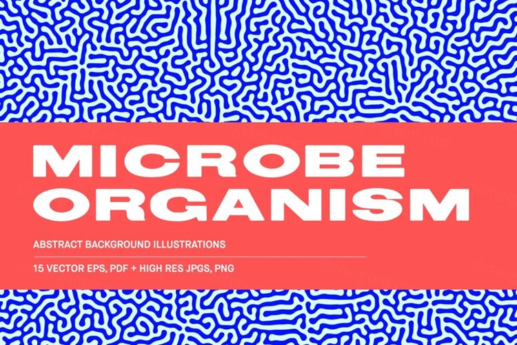 高质量微生物蜂窝线条艺术抽象图案合辑 Microbe Org
