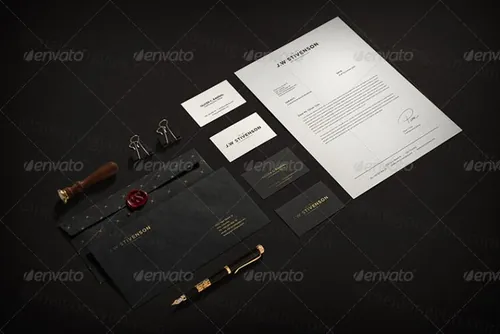 黑色大气VI提案贴图Stationery / Branding Mock-Up