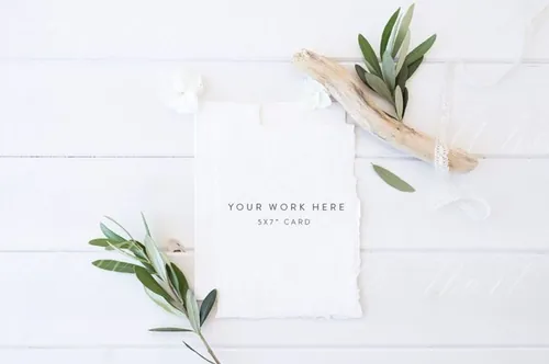 卡片照片展示样机 5×7 stationery card mock up