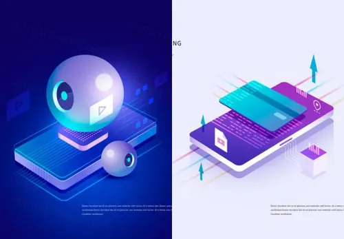 12款2.5D等距设计风格先进网络科技生活矢量插画素材 Industry