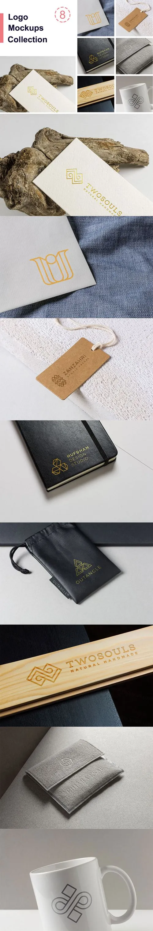 8套逼真的logo设计展示模型PSD模板 logo-mockups-collection-vol-2