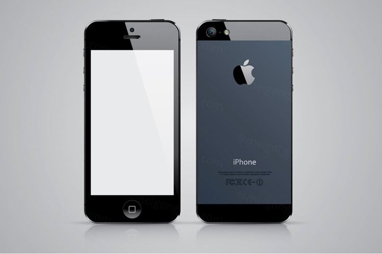 iPhone 5 贴图样机模板iPhone 5 vector illustration
