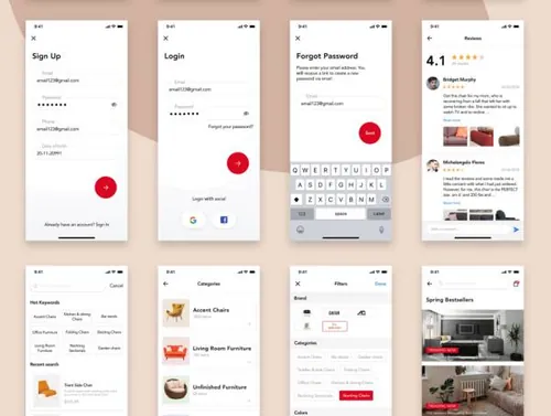 家具设计用户界面工具包Furniture Design UI Kit