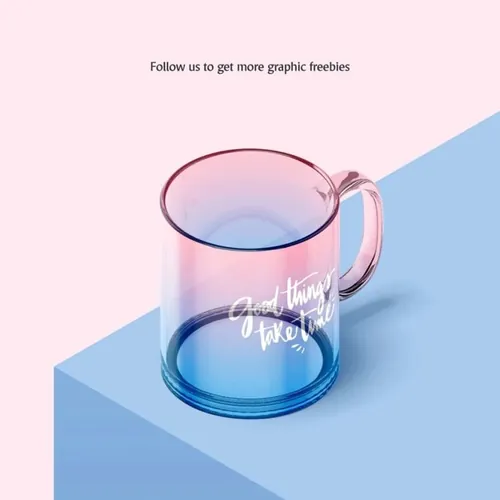 玻璃杯模型PSD展示模版 New Glass Mug Animated Mockup