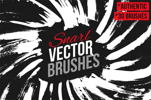 粗狂的手绘矢量画笔 Snarl Vector Brushes