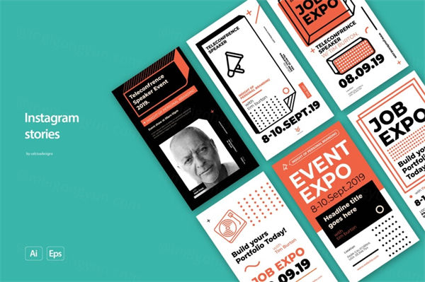 时尚高端艺术风格的Instagram社交媒体banner海报设计模板