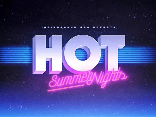 80年代复古经典蒸汽波立体字体PSD模板素材 80s Tex