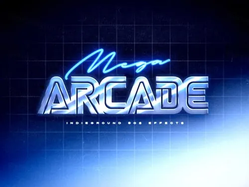 80年代复古经典蒸汽波立体字体PSD模板素材 80s Tex