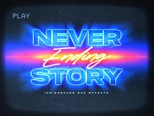 80年代复古经典蒸汽波立体字体PSD模板素材 80s Tex