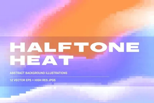 12张高质量半色调素渐变艺术抽象背景素材 Halftone