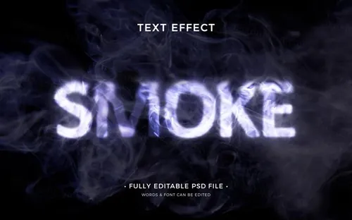 迷幻恐怖烟雾模糊特效字体特效文本样式PSD模板 Smokin