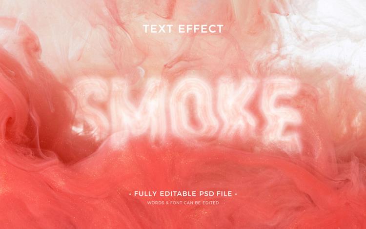 迷幻恐怖烟雾模糊特效字体特效文本样式PSD模板 Smokin