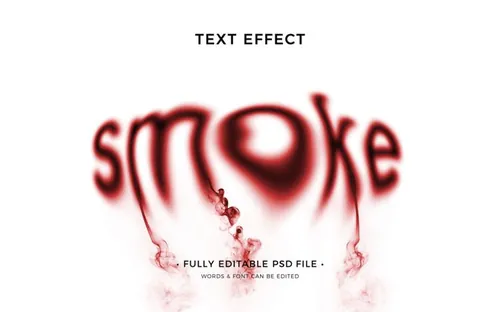 迷幻恐怖血液烟雾模糊特效字体特效文本样式PSD模板 Smok