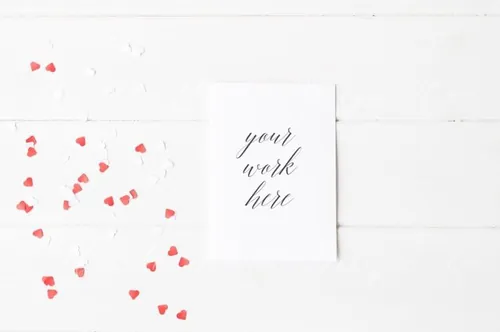 爱心照片场景样机 Hearts styled stock photo