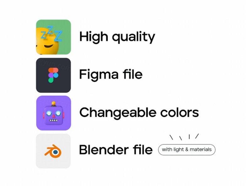 海外热销三维渲染表情图标素材合辑 3d emoji