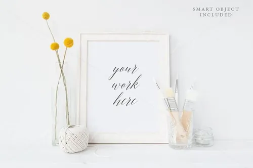 简约桌面画框相框样机 Frame mockup