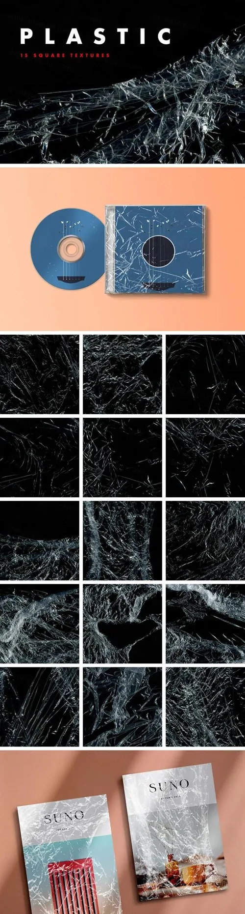 15款高分辨率透明塑料袋纹理素材合辑 Plastic Transparent Textures