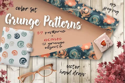 手绘矢量手绘水彩毛笔质感元素集合Color Patterns