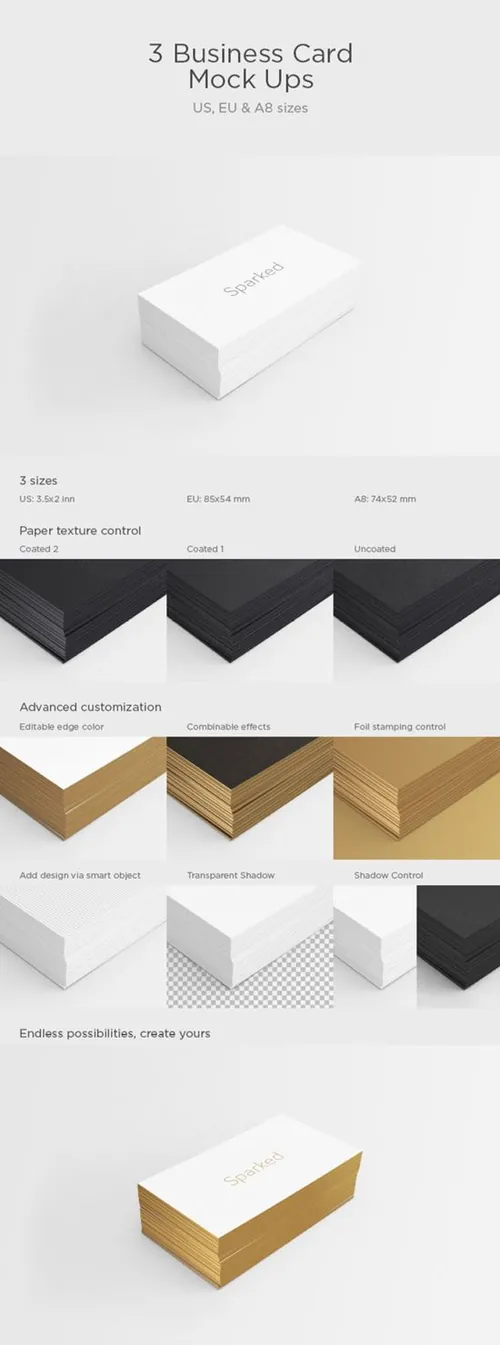 多种材质表现的商务卡片展示模型